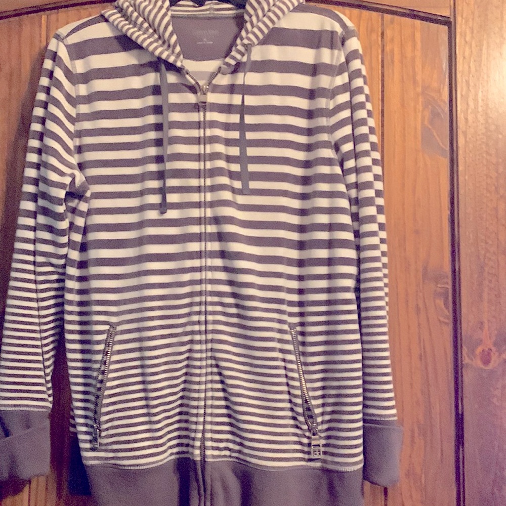 Velour fleece zippered hoodie jacket